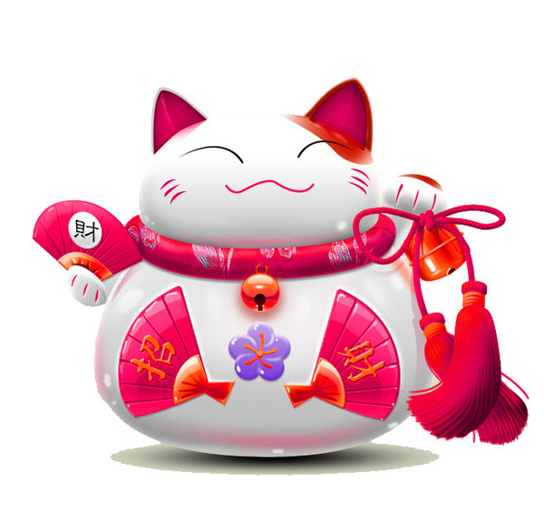 mèo thần tài vector này có hình ảnh chú mèo Maneki Neko có gương mặt tươi cười